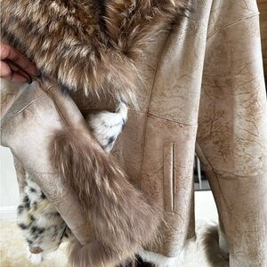 Fur Trimmed Beige coat,